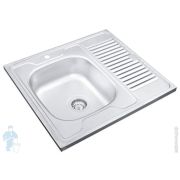 Мойка накладная Ukinox Standart 600х600 матовая нерж. сталь 0,4мм, слив 1 1/2, STD 600.600 ---4C 0L-