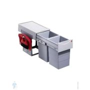 Встраиваемое мусорное ведро 30л (15+15л) Hailo Tandem, комплект для уборки 3666-80