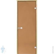 Двери стеклянные HARVIA для сауны (800х2100) 8/21 коробка ольха, стекло бронза D82101L