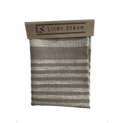 Простыня для бани Linen Steam Капучино 50х160 см, лен, полоски, бежевая LS-CAP-02-50160