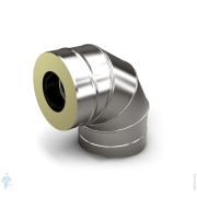Отвод 90° утепленный (сэндвич) ТМФ (TMF) D80/180, 0,5мм, нерж/нерж