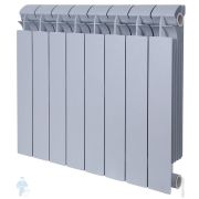 Радиатор биметаллический, 8 секций GLOBAL STYLE PLUS 500 ВШГ:575х640х95 1480 Ватт, cod.08 серый
