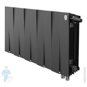 Радиатор биметаллический, 10 секций ROYAL THERMO PianoForte 300 Noir Sable, бок.подкл, черный графит