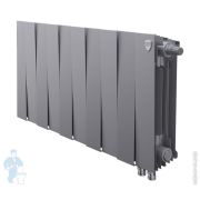Радиатор биметаллический, 10 секций ROYAL THERMO PianoForte 300 Silver Satin, бок.подкл, серый