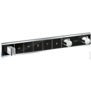 Смеситель для душа Hansgrohe RainSelect встраиваемый, термостат, с 5 кнопками, хром/чёрный 15358600