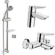 Набор смесителей Vitra Solid S для раковины, ванны/душа, ручной душ и штанга A49227EXP
