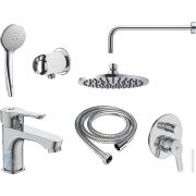 Набор 7в1 Ideal Standard ESLA Встраиваемая душевая система + смеситель для умывальника BD003AA