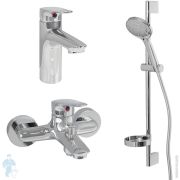 Комплект смесителей Jacob Delafon Elite E32911RU-CP для умывальника, ванны/душа, душ.комплект, хром