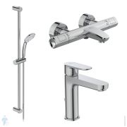 Набор смесителей 3в1 Ideal Standard CERATHERM T100 для умывальника, термостат для ванны/душа BC985AA