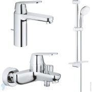 Набор смесителей Grohe Eurosmart Cosmopolitan для раковины, ванны, с душ. гарнитуром, хром 1000179