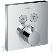 Смеситель Hansgrohe ShowerSelect 15763000 термостат, 2 запорных вентиля, наружная часть, хром
