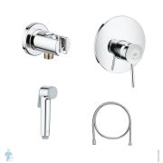 Комплект гигиенического душа Grohe BauClassic 124434 смеситель, лейка, шланг, держатель (26506)