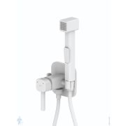 Смеситель IDDIS Axes 004WTS0i08 встраиваемый, однозахватный с гигиеническим душем, белый матовый