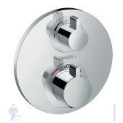Смеситель Hansgrohe Ecostat S 15758000 термостат, с запорным/перекл вентилем, внеш.часть, хром