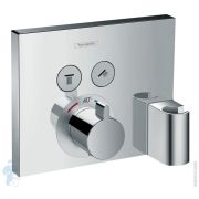 Смеситель Hansgrohe ShowerSelect 15765 термостат, 2 потребителя, с держателем, наружная часть, хром