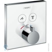Смеситель Hansgrohe ShowerSelect 15738400 термостат, 2 потребителя, наружная часть, белый/хром