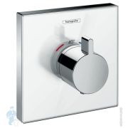 Смеситель Hansgrohe ShowerSelect Highflow 15734400 термостат, наружная часть, хром/белый, стеклянный