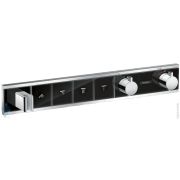 Смеситель для душа Hansgrohe RainSelect встраиваемый, термостат, с 4 кнопками, хром/чёрный 15357600
