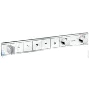 Смеситель для душа Hansgrohe RainSelect встраиваемый, термостат, с 5 кнопками, хром/белый 15358400