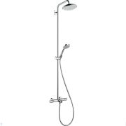 Душевая система Hansgrohe Croma 220 Showerpipe 27223000 термостат, верхний/ручной душ, цвет: хром