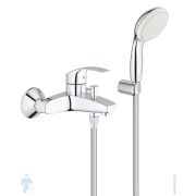 Смеситель для ванны/душа Grohe EuroSmart настенный, однорычажный, с душ. гарнитуром, хром 3330220A