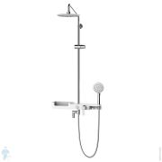 Душевая система Lemark TROPIC LM7007C смеситель ванна/душ, верхний душ, лейка 3 реж, полка, хром/бел