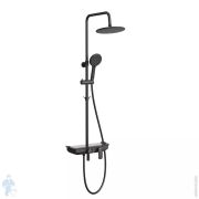 Душевая система Lemark TROPIC LM7012BL смеситель ванна/душ, верхний душ, лейка 4 режима, черная