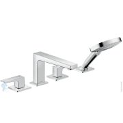 Смеситель Hansgrohe Metropol 32552000 на борт ванны на 4 отверстия, шланг 1,10м, выступ 210 мм, хром