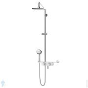 Душевая система Lemark TROPIC LM7008C термостат ванна/душ, верхний душ, лейка 3 реж, полка, хром/бел