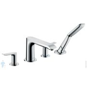 Смеситель Hansgrohe Metris 31442000 на борт ванны, 4 отверстия, ручной душ, двухзахв.,внешняя часть