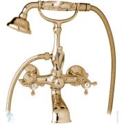Смеситель CEZARES GOLF-VD-02-M для ванны, двухзахватный, ручной душ, бронза/ручки бронза