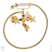 Смеситель KLUDI ADLON для ванны и душа, каскадный аэратор (золото) 514414520