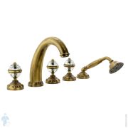 Смеситель на борт ванны Migliore CRISTALIA на 5 отверстий, бронза/ручки Swarovski ML.CRS-3780.BR