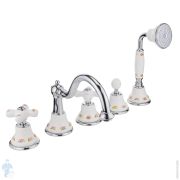 Смеситель на борт ванны Migliore PROVANCE на 5 отверстий, белый/хром ML.PRO-8880.CR