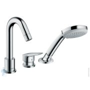 Смеситель Hansgrohe Logis 71310 на борт ванны, 3 отверстия, однозахватный, наружная часть, хром