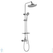 Душевая система Lemark LINARA LM0460C однозахватный смеситель, верхний/ручной душ, полочка, хром