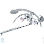 Смеситель для ванны VARION Armaturen БЕТА 7019171 резиновые кран-буксы, плоский излив 400мм