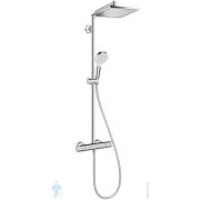 Душевая система Hansgrohe Crometta E 240 Showerpipe 9л/мин термостат, верхний и руч.душ 27281000