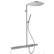 Душевая система Axor ShowerSolutions 27984000 термостат с полкой, ручной и верхний душ, хром