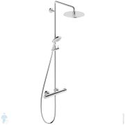 Душевой набор Duravit C.1 со смесителем-термостатом, ручным и верхним душем 240мм, хром C14280008010
