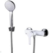Смеситель для душа ESKO Sorrento white SR 80W однозахв., без излива, душ.гарнитур, бел./хром