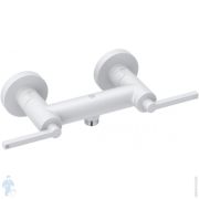 Смеситель KLUDI Nova Fonte Puristic для душа, настенный, двухзахватный, белый матовый 207105315