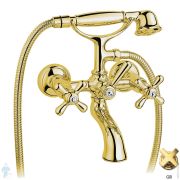 Смеситель Nicolazzi Nuova Brenta для ванны настенный, с ручным душем, золотая латунь 2501GB