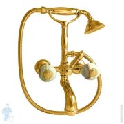 Смеситель для ванны/душа Nicolazzi Onice 2101GO09O двухзахватный, с душ. гарнитуром, цвет: золото