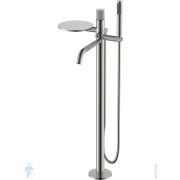 Смеситель Boheme Stick 129-NB.3 для ванны/душа, напольный, однозахв, с ручным душем, никель браш