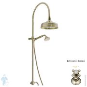 Душевая стойка Nicolazzi 5719WSGF20 верхний,ручной душ,переключатель, английское золото