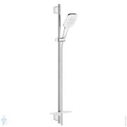 Душевой гарнитур Grohe RainShower SmartActive 130 Cube, штанга 900 мм, 3 режима, белая луна 26587LS0