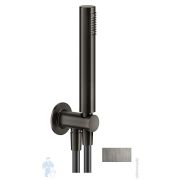 Душевой гарнитур Gessi Inciso 58123.707 шланговое подключение, лейка, шланг, черный металл браш