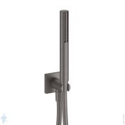 Душевой набор Fantini 86P58052 лейка, шланг, шланговое подключение, держатель, Matt Gun Metal PVD