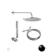 Душевой комплект Giulini FKD0530XNO верхний душ, кронштейн, шланг, лейка с держателем, черный мат